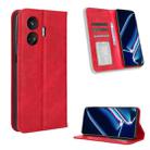 For Realme GT Neo5 SE Magnetic Buckle Retro Texture Leather Phone Case(Red) - 1