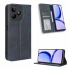 For Realme C53 / Narzo N53 4G Magnetic Buckle Retro Texture Leather Phone Case(Blue) - 1