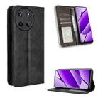 For Realme 11 4G Foreign Magnetic Buckle Retro Texture Leather Phone Case(Black) - 1