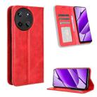 For Realme 11 4G Foreign Magnetic Buckle Retro Texture Leather Phone Case(Red) - 1