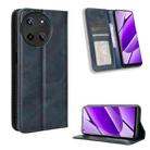 For Realme 11 4G Foreign Magnetic Buckle Retro Texture Leather Phone Case(Blue) - 1