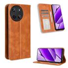 For Realme 11 4G Foreign Magnetic Buckle Retro Texture Leather Phone Case(Brown) - 1