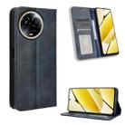 For Realme 11 5G Foreign / 11X Magnetic Buckle Retro Texture Leather Phone Case(Blue) - 1