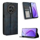 For Realme 12 / 12X 5G Magnetic Buckle Retro Texture Leather Phone Case(Blue) - 1