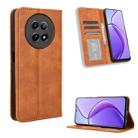 For Realme 12 / 12X 5G Magnetic Buckle Retro Texture Leather Phone Case(Brown) - 1