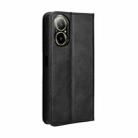 For Realme 12 Lite 4G Magnetic Buckle Retro Texture Leather Phone Case(Black) - 3