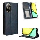 For Realme 12 Lite 4G Magnetic Buckle Retro Texture Leather Phone Case(Blue) - 1