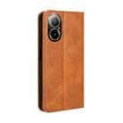 For Realme 12 Lite 4G Magnetic Buckle Retro Texture Leather Phone Case(Brown) - 3