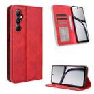 For Realme C65 4G Magnetic Buckle Retro Texture Leather Phone Case(Red) - 1