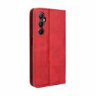 For Realme C65 4G Magnetic Buckle Retro Texture Leather Phone Case(Red) - 3