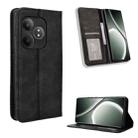 For Realme GT Neo6 SE 5G Magnetic Buckle Retro Texture Leather Phone Case(Black) - 1