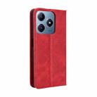 For Realme C63 4G / C61 4G / Narzo N63 4G Magnetic Buckle Retro Texture Leather Phone Case(Red) - 3