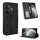 For Realme GT 6 / GT 6T / GT Neo6 Magnetic Buckle Retro Texture Leather Phone Case(Black) - 1