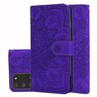 For Samsung Galaxy S20+ Embossed Sunflower Pattern Horizontal Flip PU Leather Case with Holder & Card Slots & Wallet & Lanyard(Purple) - 1