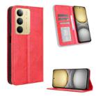 For Realme C75 4G Magnetic Buckle Retro Texture Leather Phone Case(Red) - 1