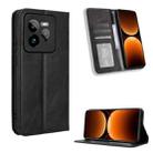 For Realme GT 7 Pro 5G Magnetic Buckle Retro Texture Leather Phone Case(Black) - 1