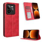 For Realme GT 7 Pro 5G Magnetic Buckle Retro Texture Leather Phone Case(Red) - 1