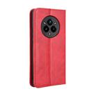 For Realme 14 Pro+ 5G Magnetic Buckle Retro Texture Leather Phone Case(Red) - 3
