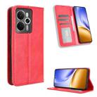 For Realme 14 5G Magnetic Buckle Retro Texture Leather Phone Case(Red) - 1