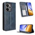 For Realme 14 5G Magnetic Buckle Retro Texture Leather Phone Case(Blue) - 1