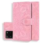 For Samsung Galaxy S20 Ultra Embossed Sunflower Pattern Horizontal Flip PU Leather Case with Holder & Card Slots & Wallet & Lanyard(Pink) - 1