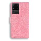 For Samsung Galaxy S20 Ultra Embossed Sunflower Pattern Horizontal Flip PU Leather Case with Holder & Card Slots & Wallet & Lanyard(Pink) - 3