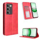 For Realme 14x 5G Malaysia / V70 Magnetic Buckle Retro Texture Leather Phone Case(Red) - 1