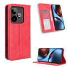 For Realme GT 7 5G Magnetic Buckle Retro Texture Leather Phone Case(Red) - 1