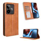 For Realme GT 7 5G Magnetic Buckle Retro Texture Leather Phone Case(Brown) - 1