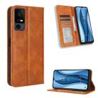 For TCL 40 XE 5G Magnetic Buckle Retro Texture Leather Phone Case(Brown) - 1