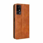 For TCL 40 XE 5G Magnetic Buckle Retro Texture Leather Phone Case(Brown) - 3