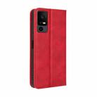 For TCL 40 XL Magnetic Buckle Retro Texture Leather Phone Case(Red) - 3