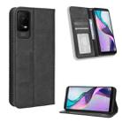 For TCL ION X Magnetic Buckle Retro Texture Leather Phone Case(Black) - 1