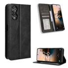 For TCL 40 NxtPaper 4G Magnetic Buckle Retro Texture Leather Phone Case(Black) - 1