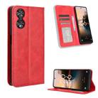 For TCL 40 NxtPaper 4G Magnetic Buckle Retro Texture Leather Phone Case(Red) - 1