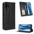 For TCL 40 XE 5G / 40 NxtPaper 5G Magnetic Buckle Retro Texture Leather Phone Case(Black) - 1