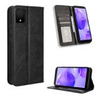 For TCL 502 Magnetic Buckle Retro Texture Leather Phone Case(Black) - 1