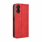 For TCL 50 5G Magnetic Buckle Retro Texture Leather Phone Case(Red) - 3