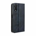 For TCL 505 4G Magnetic Buckle Retro Texture Leather Phone Case(Blue) - 3