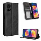 For TCL 50 LE Magnetic Buckle Retro Texture Leather Phone Case(Black) - 1