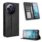 For TCL 50 NxtPaper 5G / 50 Pro NxtPaper 5G Magnetic Buckle Retro Texture Leather Phone Case(Black) - 1
