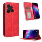 For TCL 503 Magnetic Buckle Retro Texture Leather Phone Case(Red) - 1