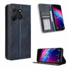 For TCL 503 Magnetic Buckle Retro Texture Leather Phone Case(Blue) - 1