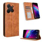 For TCL 503 Magnetic Buckle Retro Texture Leather Phone Case(Brown) - 1