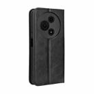 For TCL 605 / 60 SE Magnetic Buckle Retro Texture Leather Phone Case(Black) - 3