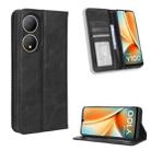 For vivo Y100 5G Magnetic Buckle Retro Texture Leather Phone Case(Black) - 1