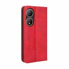 For vivo Y100 5G Magnetic Buckle Retro Texture Leather Phone Case(Red) - 3