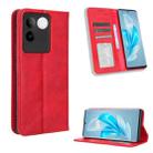 For vivo S17e Magnetic Buckle Retro Texture Leather Phone Case(Red) - 1