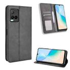 For vivo Y33T / Y33s / Y21 / Y21s Magnetic Buckle Retro Texture Leather Phone Case(Black) - 1