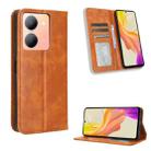 For vivo Y27 / Y36 5G / 4G Magnetic Buckle Retro Texture Leather Phone Case(Brown) - 1